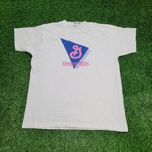 Vintage 90s General-Mills Shirt L/XL 23x28 White